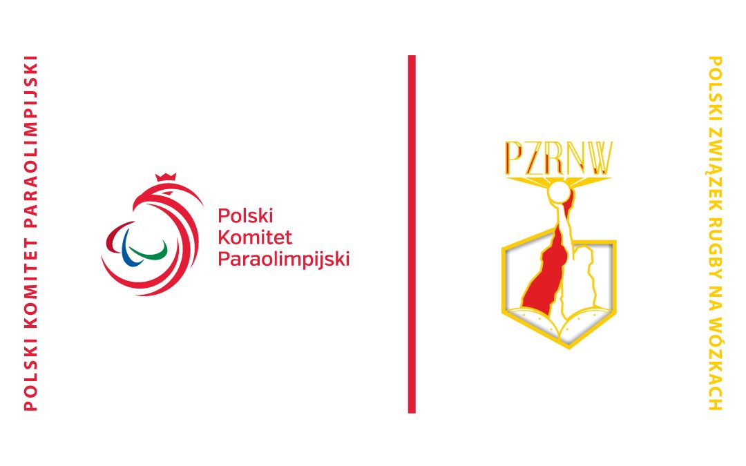 Obrazek przedstawia logo Polskiego Komitetu Paraolipisjkiego oraz logo Polskiego Związku Rugby na Wózkach